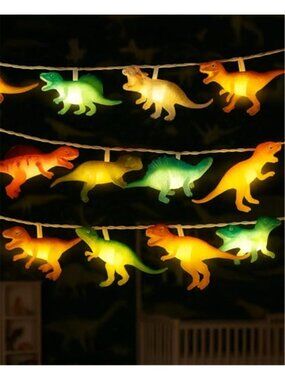 Dinosaur String Lights LED Remote Timer USB Battery Kids Room Decor Lamp